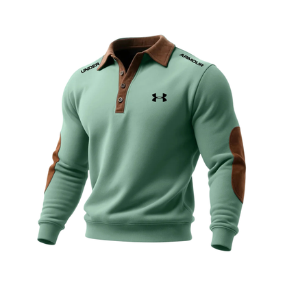 Men’s Performance Polo Sweater – Structured Long Sleeve Athletic Pullover